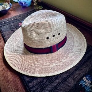 Stylish Fedora Straw Hat with Red/Black Band